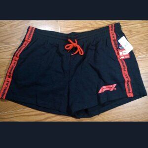 FORMULA 1 Black/Red Graphic Logo Racing Shorts Women's 1X